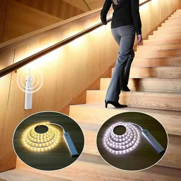 LED Lysstripe PIR Bevegelsessensor VARM HVIT 2M Warm white 2m