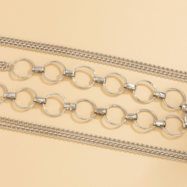 Sexy Circular Chain Neck Chain Integrert Body Chain Geometrisk