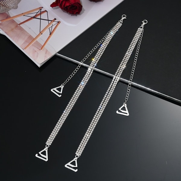 2STK Skulderstropper Undertøjsstropper SØLV 1,8CM 1,8CM silver 1.8cm-1.8cm