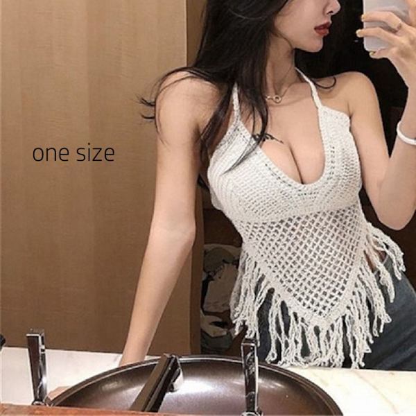 Lace-up Riimu kaula Camisole Tube Top Brodeerattu liivi APRICOT Apricot