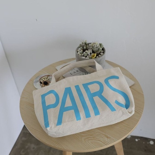 Canvas Shopping Tote Bag Opbevaringstaske Letter Canvas Bag