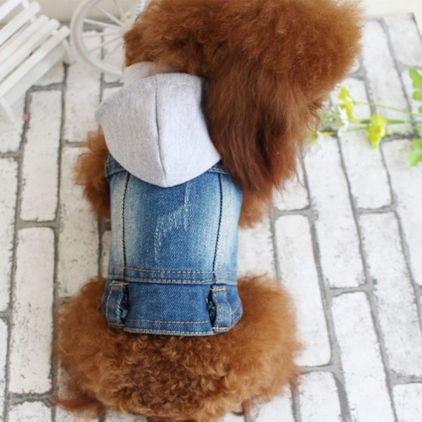 Cowboy Dog Hoodie Denim Pet Vest Dog Denim Jacka