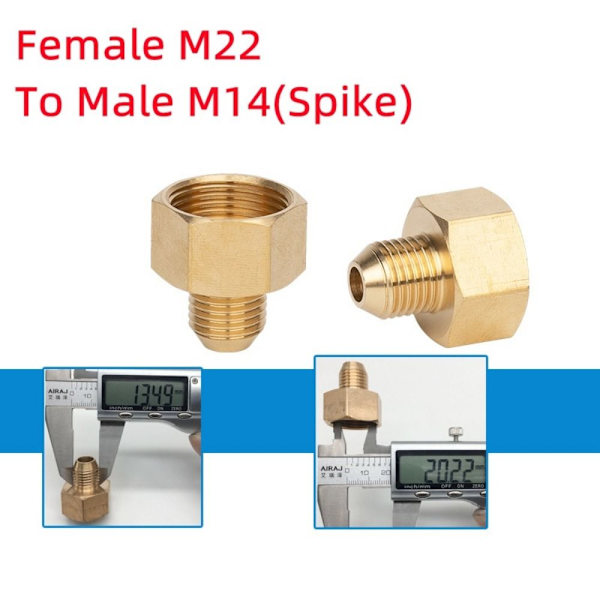 1 stk. slangestik han-hun-adapter F22 TIL M14(S) F22 TO F22 to M14(S)
