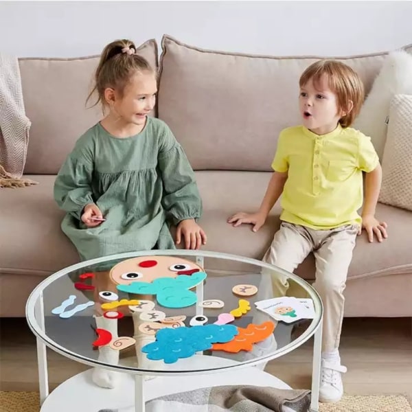 Montessori Ansiktsuttryck Spel Emotional Change Toys 3 3 3