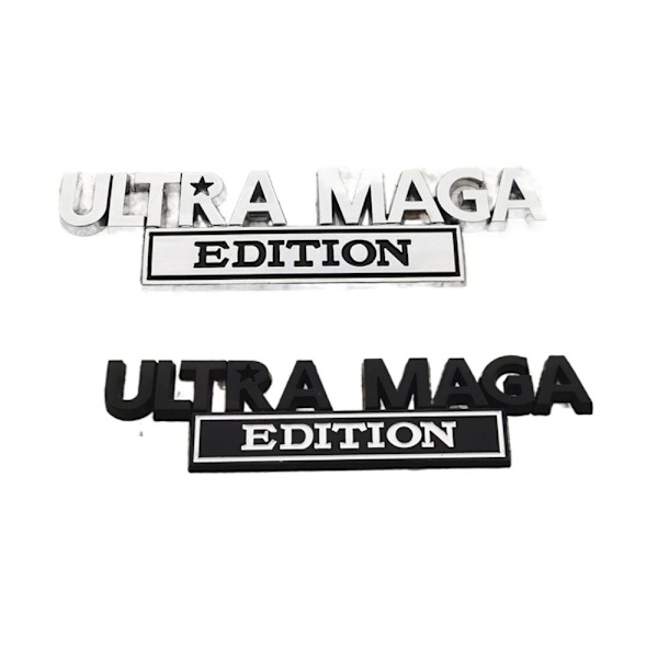 2 st Ultra MAGA Edition-emblem 3D-bokstavsdekal i metall i metall