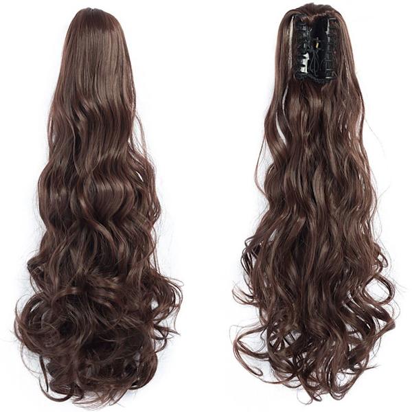 Ponytail Peruukit Hiustenpidennykset TUMMANRUSKEA, KIHARA DARK BROWN CURLY-CURLY
