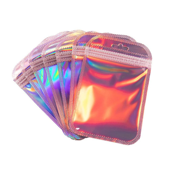 50stk Emballasje Poser Ziplock Poser 7X12CMPINK ROSA 7x12cmPink