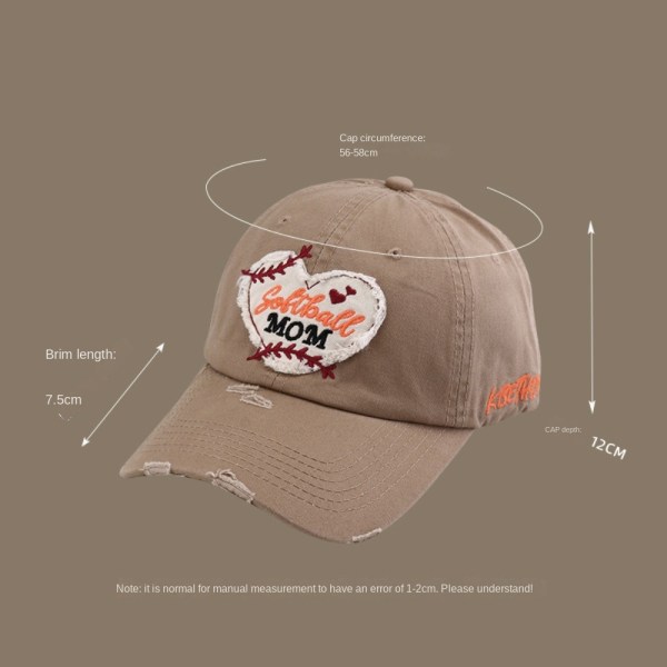 Mote Baseball Cap Letter Brodert Baseball Cap KHAKI Khaki