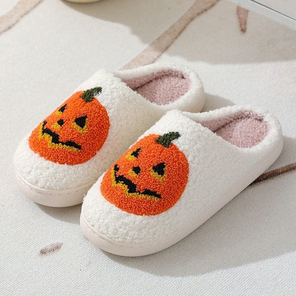 Halloween Tofflor Pumpa Tofflor VIT 37-38 white 37-38