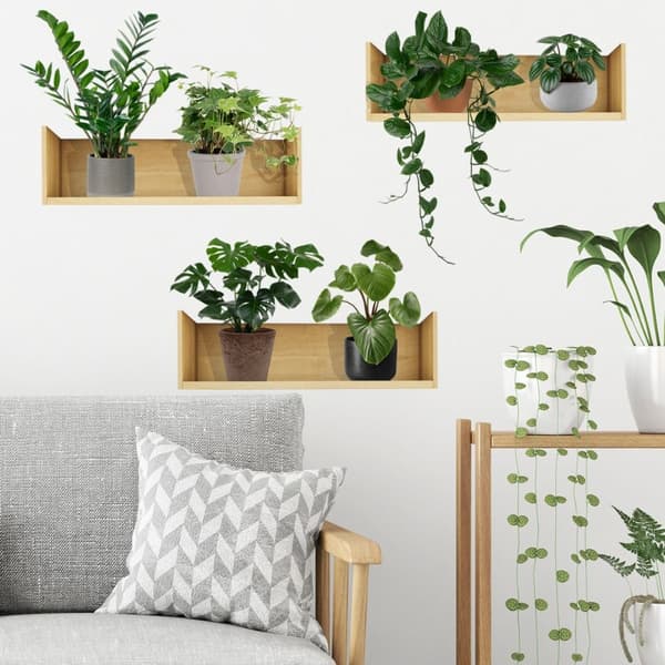 Väggdekaler 3D Gröna Krukväxter, Grönska och Blad