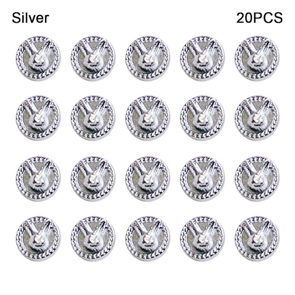 20stk Miniknappspenne DIY Dukkeklær SØLV Silver