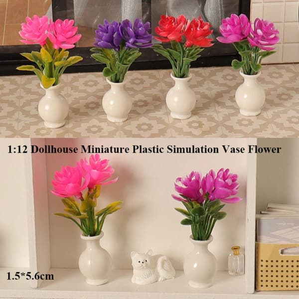 Dukkehus Miniature Plastik Simulation Vase 4 4 4