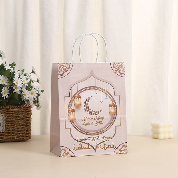 6 st Eid Mubarak Presentpåsar Godis Keks Påse STYLE 4 STYLE 4