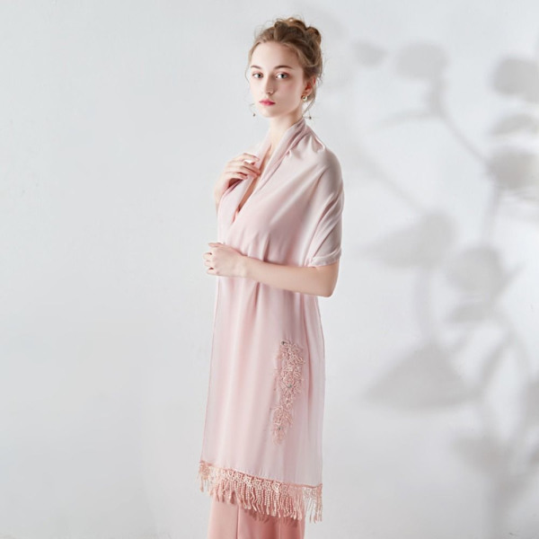 Lace Shawl Wedding Cape TUMMAN PINK Dark pink