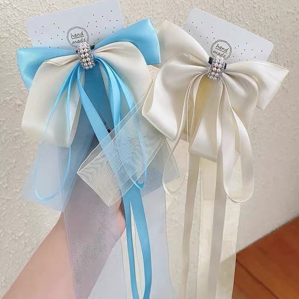 Rosett Hårklämma Hästsvans Hårnålar BLÅ BLUE