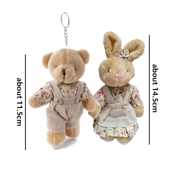 Nyckelring för par Plyschleksak Nyckelring BLOMMALIG BJÖRN MANLIG BJÖRN Floral Male Bear-Male Bear