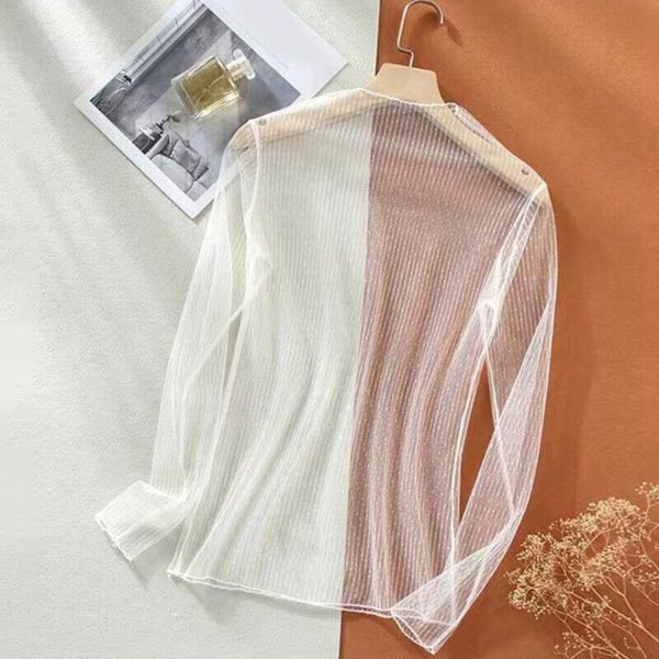 T-shirt Toppe See Through Bluse SORT Black