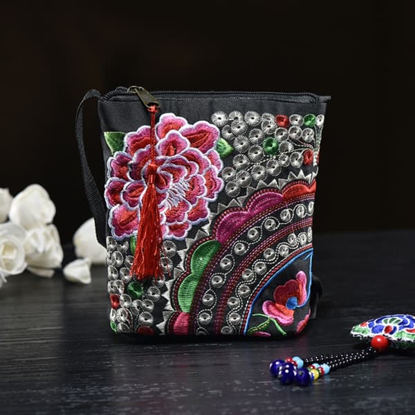 Axelväska i etnisk stil broderad crossbody-väska E E E