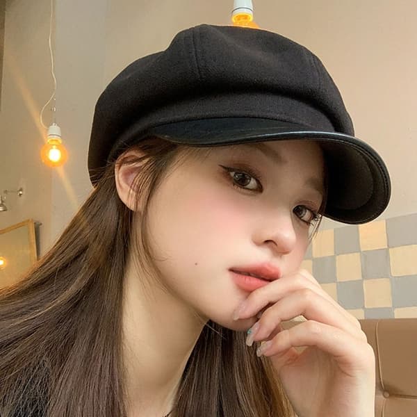 Dame Beret Uld Beret Hue SORT Black