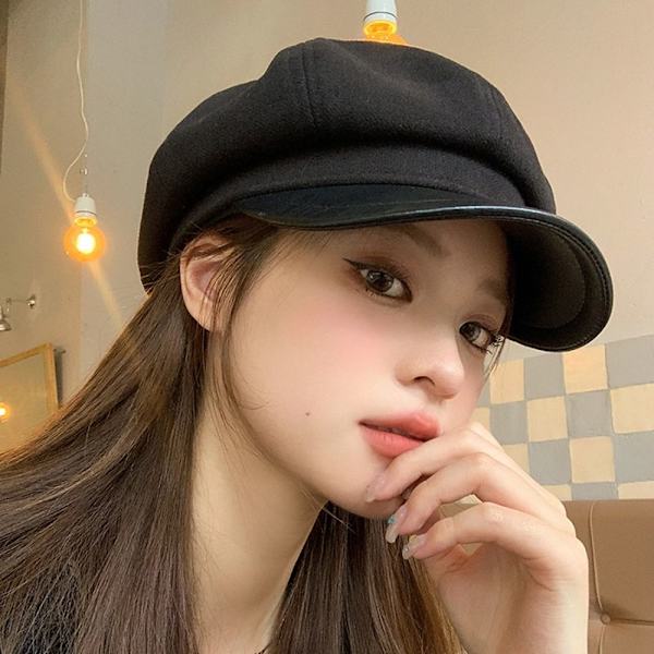 Kvinder baret ulden baret kasket SORT Black