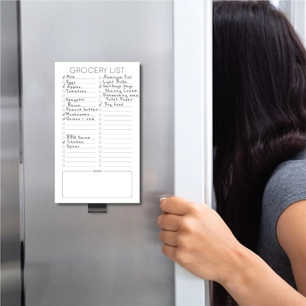 2 STK Købmandsliste Magnetisk Notesblok To Do List Notesblok Magnetisk