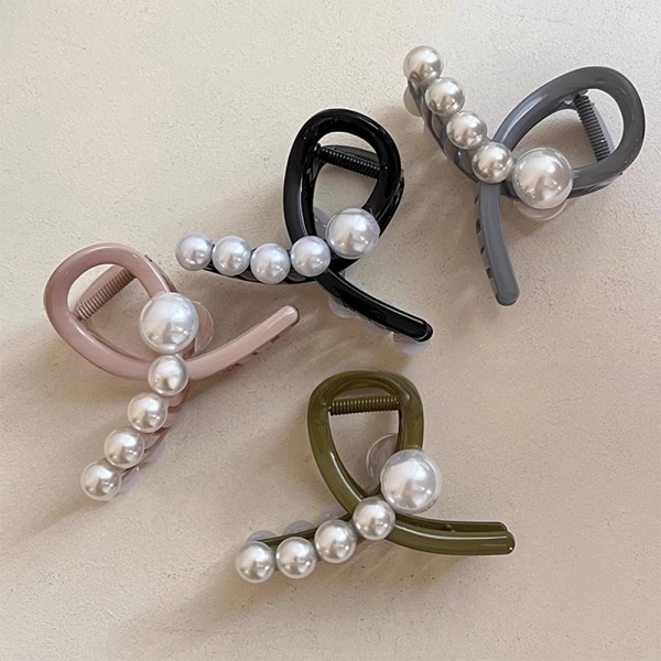 Pearl Hair Clip Fashion Elegant Hairgrips GRØNN Green