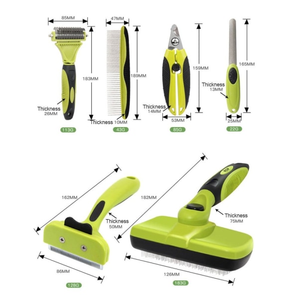 Hundepleiesett Pet Grooming Saks Hundedematteringsbørste