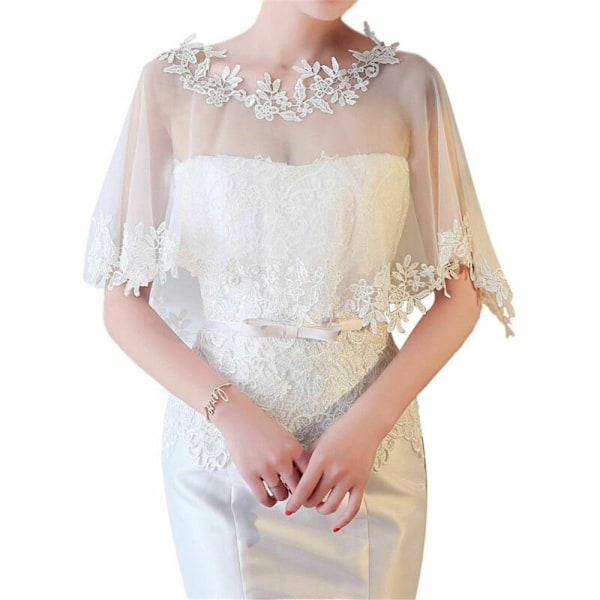 Blondesjal Bryllupskapape HVID white