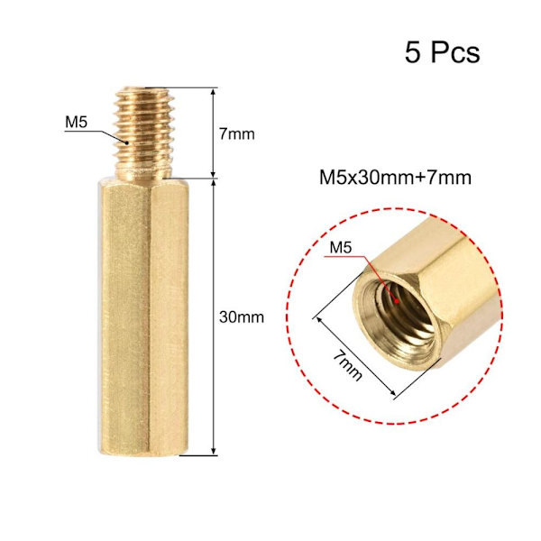5 stk Hex PCB Hovedkort Spacer Standoff Standoff Spacer for 5PCS