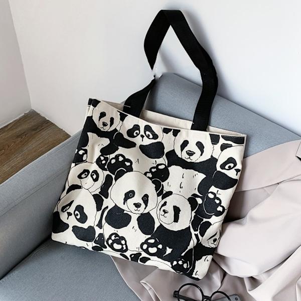 Shopper Laukut Opiskelijoiden Kangaskirjalaukku Käsilaukut panda