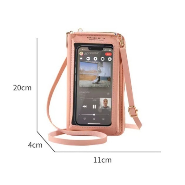 Touch Screen Mobiltelefon Veske Liten Messenger Bag ROSA Pink