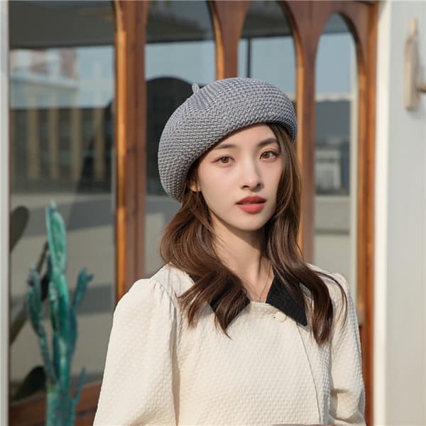 Neulottu baretti, BEIGE Beige