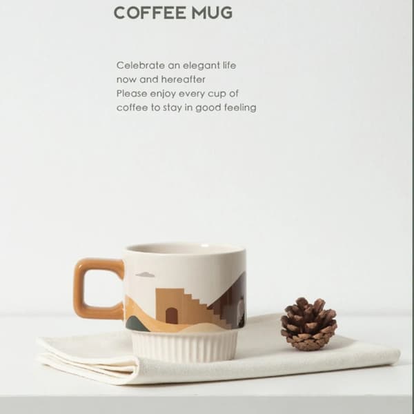 Morandi Kaffekopp Keramisk Hand Kaffemugg Vattenkopp CACTUS cactus