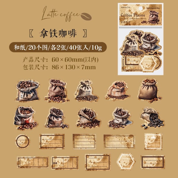 Daglig Planerare Scrapbook Stickers Scrapbook Stickers Kaffe