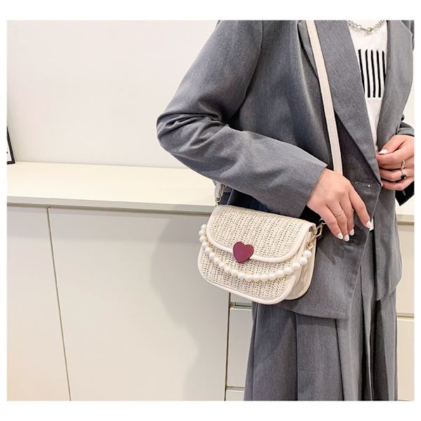Vävd väska Single Shoulder Crossbody-väska KHAKI khaki