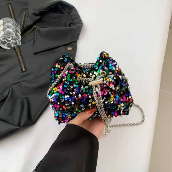 Sequin Bucket Bag Crossbody Olkalaukut VILLA purple