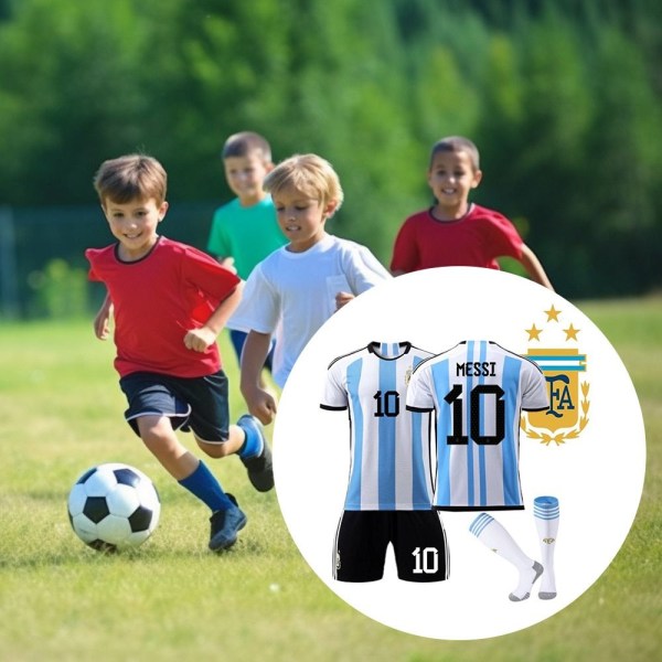 3-delt Argentina fodboldtrøjer sæt fodboldtøj nr. 10 16