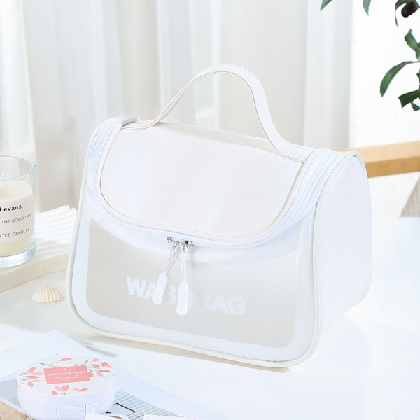 Gennemsigtig makeuptaske Rejsetaske HVID white