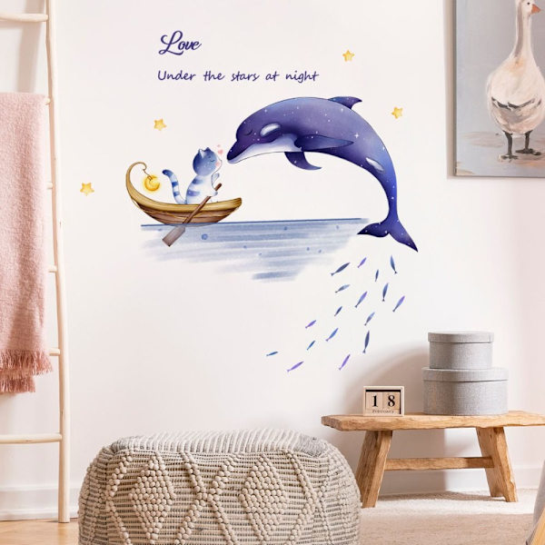 Dolphin Wall Stickers Dyr Wall Decals Peel and Stick