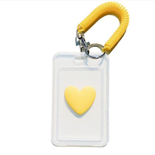 Avaimenperällä läpinäkyvä kortinpidätyskortti KELTAINEN yellow