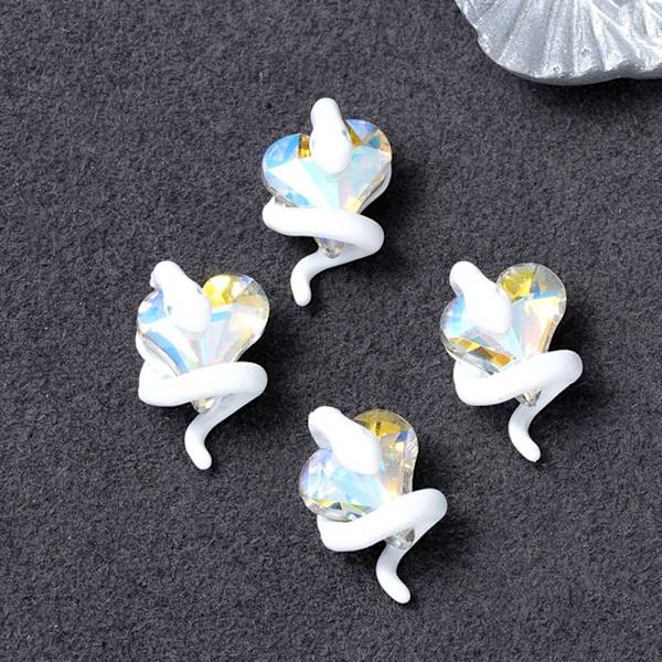 10 st orm nagelberlocker ormar nagelstenar VIT white