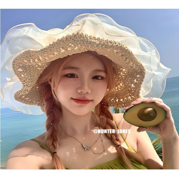 Nya solhattar Lyxiga Spets Pearl Lady Cap 01 01 01