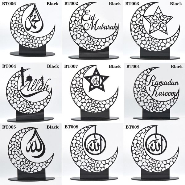 Eid Mubarak Dekor Ramadan Ornament SVART BT001 BT001 black BT001-BT001