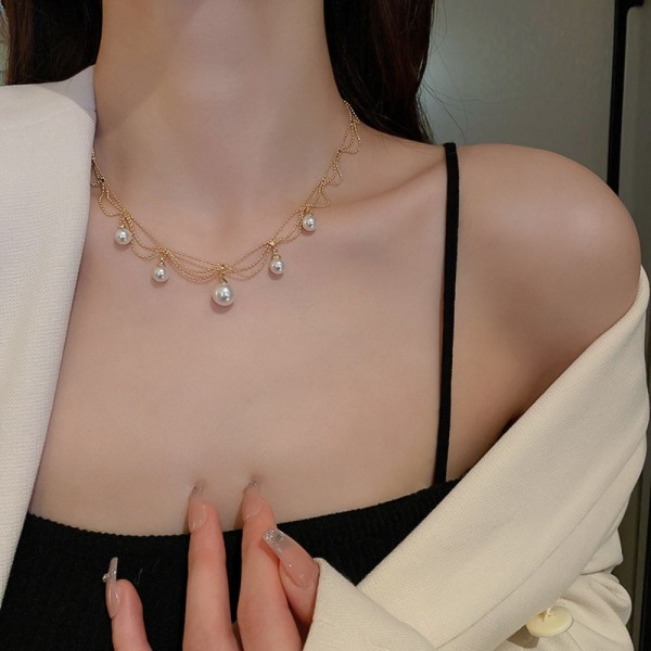 Luksus Pearl Dusk Charm Chain French Vintage Pearl Dusk