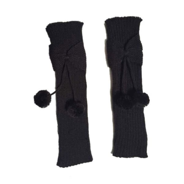 Fjärilsknut Strumpskydd Stickad Ull Stövelskydd MÖRKGRÅ dark grey