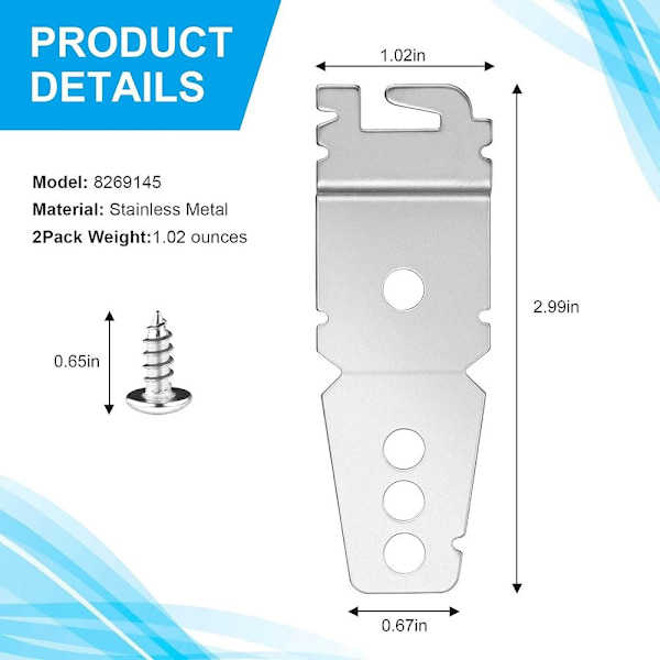 Opvaskemaskine monteringsbeslag Underbord opvaskemaskine beslag 2 2 2