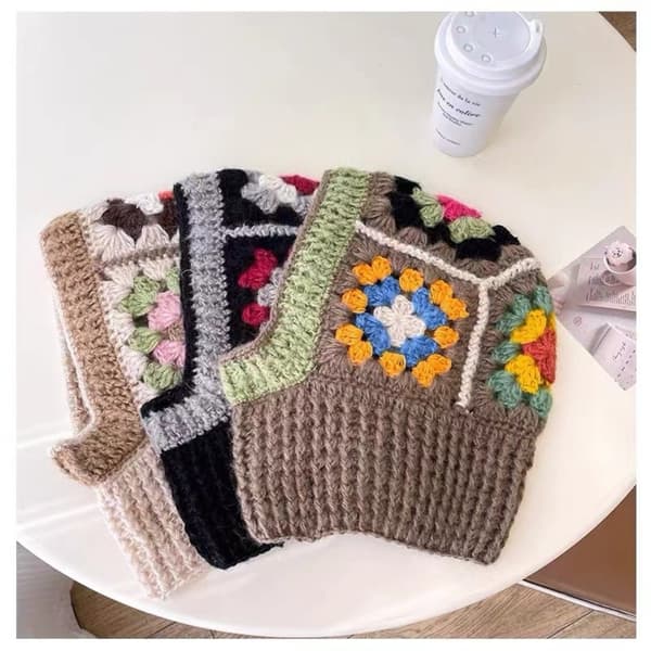 Håndlavede hæklede huer strikket pullover hue KAFFE Coffee