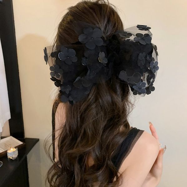Bow Hair Claw Hair Claw Clip SVART black