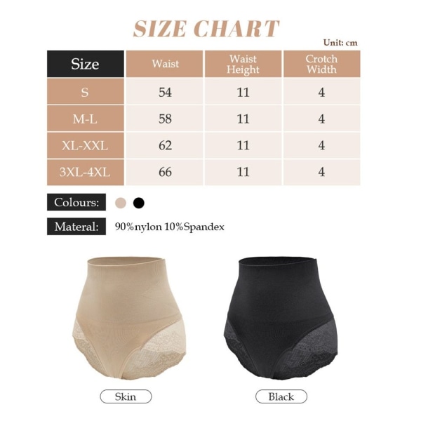 Magekontroll Shapewear Undertøy SVART M-L M-L black M-L-M-L