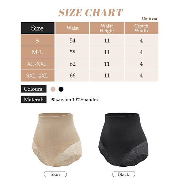 Mavekontrol Shapewear Undertøj SORT S S black S-S